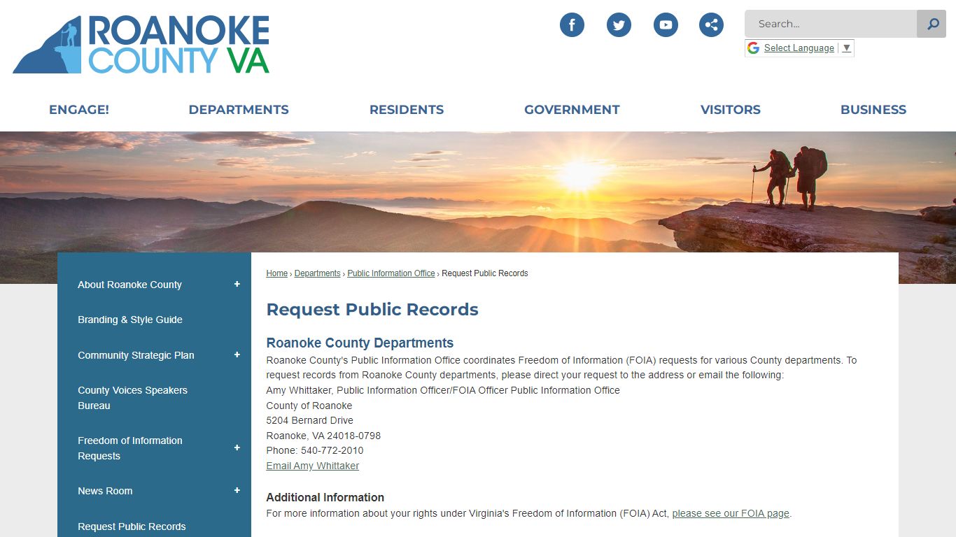 Request Public Records | Roanoke County, VA - Official Website